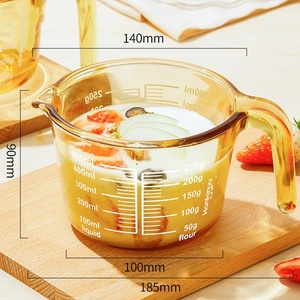 4 लैब घरेलू खाद्य ग्रेड ने बड़ी क्षमता स्नातक बीकर के साथ उच्च-तापमान प्रतिरोधी ग्लास मापने वाला कप - Product Image 5