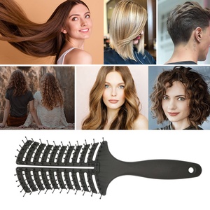 Poignée de revêtement en caoutchouc de marque privée, Long et épais, en Nylon, trou de ventilation, brosse à cheveux, barbe à cheveux incurvée - Product Image 5