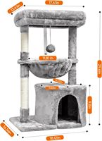 Petit arbre à chat pour chats d'intérieur, tour d'activités pour chats avec poteau à gratter pour chatons, mobilier moderne pour chats avec panier