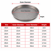Plateau de service rond vintage en acier inoxydable à fond plat, finition argent vieilli, pour steak, fruits, desserts, 18-30 cm