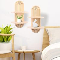 Rak Pot Bunga Kayu Solid Gaya Modern Baru, Rak Penyimpanan Kapasitas Besar yang Dipasang di Dinding untuk Rumah, Ruang Tamu, Dapur