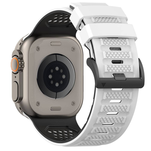 Bracelet de montre en silicone respirant bicolore à motif damier pour Apple Watch 42mm 46mm 49mm IWatch Series 11 10 9 8 7 6 5 Ultra 3 - Product Image 2