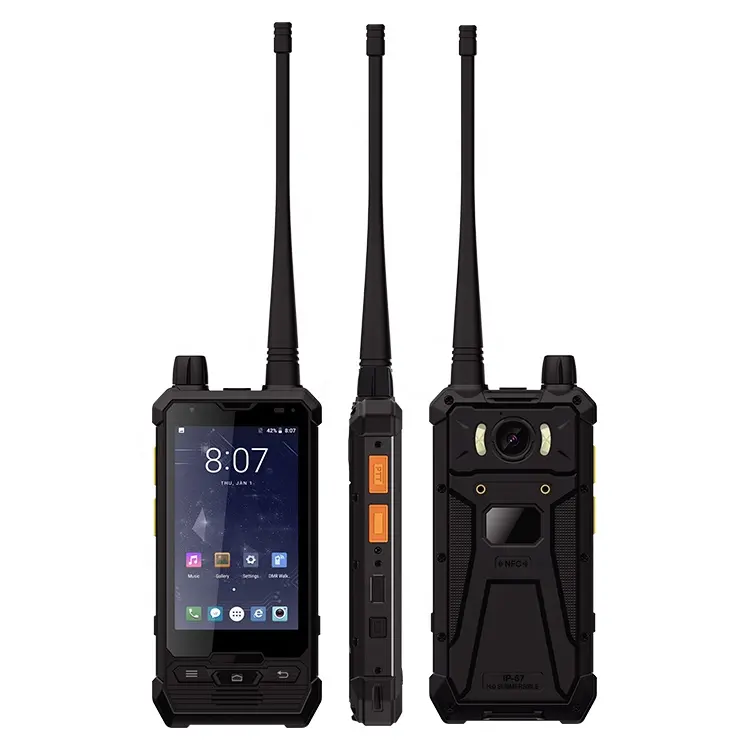 उच्च अंत VHF UHF 4 इंच आईपीएस स्क्रीन Uniwa zello असली tassta पीटीटी P2 वॉकी टॉकी के साथ बीहड़ मोबाइल फोन