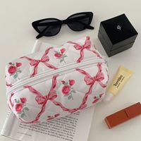 Trousse de Toilette Matelassée à Nœuds Mignons la Plus Vendue, Pochette Cosmétique Zippée à Marque Privée, Sac de Voyage Écologique pour Maquillage et Articles de Toilette