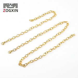 Zogxin O-Shaped Chain Necklace 304 Stainless Steel Gold Plated Unisex Fashion Jewelry Gift Chain - Product Image 1