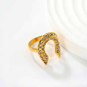 แหวนแฟชั่นทรงเรขาคณิต ชุบทอง 18k เครื่องประดับสำหรับงานปาร์ตี้สำหรับทุกเพศ - Product Image 2