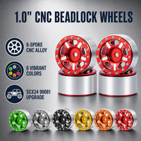 Nouvelle jante en aluminium de 1,0 pouce avec micro-roue Beadlock pour voiture RC Crawler 1/24, pièces de mise à niveau