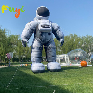 Personnage de dessin animé astronaute gonflable avec ballon lune pour événements festifs, comprenant un souffleur LED - Product Image 6