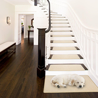 Marches d'escalier en tapis moelleux 9,5" x 30" – Protections d'escalier intérieures souples à bord arrondi, fabriquées à la machine, écologiques, adaptées aux animaux domestiques, antidérapantes