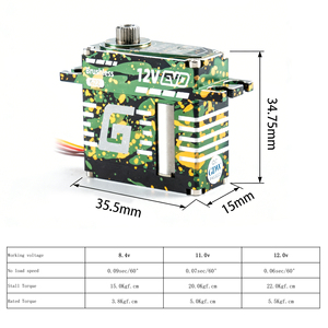 GDW G22&G13 22KG Placa de control metálica y cola de alta velocidad HV, conjunto digital sin escobillas para helicóptero RC - Product Image 3