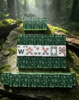 Nouvel ensemble de mahjong américain de luxe en acrylique transparent, durable, portable, pour 4 joueurs, tuiles de mahjong américain Forêt Verte