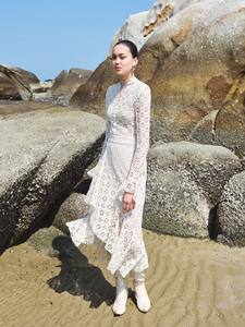 New Long <b>Skirts</b> <b>Boho</b> Chic LAR LACE FLUTED SKIRTODM 25% Polyester 75% Cotton Embroidered Midi Lace Women's <b>Skirts</b> from Vietnam - Product Image 4