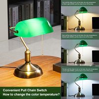 Lampe de table de style européen rétro classique, corps en fer, abat-jour en verre, design simple, alimentation électrique pour chambre à coucher, salon