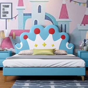 เตียงเด็กทรงโมเดิร์น รุ่น Princess  โครงไม้จริง หุ้มผ้าฝ้าย ดีไซน์มงกุฎ  นุ่มสบาย - Product Image 4