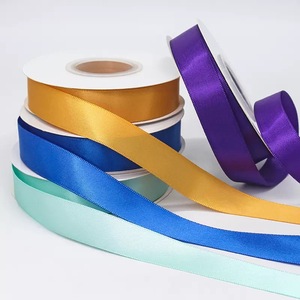 Pita Satin Poliester Dua Sisi 2cm 100 Yard untuk Pembungkus Kado Natal Hanukkah Karangan Bunga Kerajinan DIY-Fashion - Product Image 2