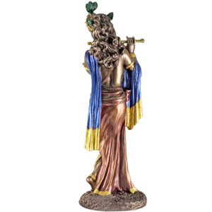 Statue de dieu religieux en résine décorative, en laiton galvanisé, couleur argent, statue de seigneur radha krishna