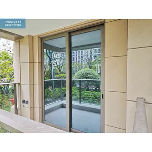 Porta scorrevole in alluminio per porte interne all'ingrosso con doppi vetri per uso residenziale commerciale