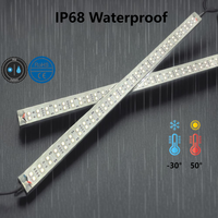 Barre lumineuse LED en aluminium étanche IP67 12V 30cm double rangée RGB avec interrupteur, intensité réglable, pour camping, extérieur et intérieur