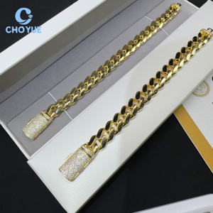 Pulsera de Eslabones Cubanos de Plata de Ley 925 con Diamantes de Moissanita VVS de 10 mm, Estilo Iced Out, Joyería Hip Hop, Pulsera de Eslabones Cubanos Lisos - Product Image 3