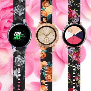 Bracelet imprimé pour femmes, pour Samsung Galaxy Watch 5 Pro/4, en Silicone, Sport, 22mm, 20mm, motif floral, léopard, bracelet de remplacement - Product Image 1