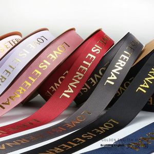 Cinta de Satén de Moda al por Mayor de 2.5mm con Grabado Dorado de Alta Densidad para Decoración de Cajas de Regalo, Envoltura de Ramos Florales y Manualidades - Product Image 2
