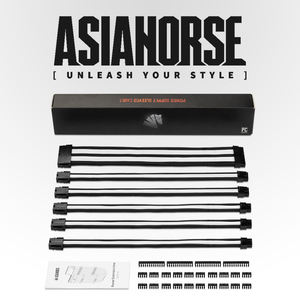 Kit de câbles d'alimentation Asiahorse Customization Mod Sleeve Extension 18AWG ATX/EPS/8 broches PCI-E/6 broches PCI-E - Product Image 5