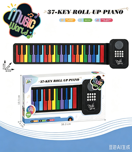 Teclado Electrónico Enrollable Plegable de 49 Teclas Arcoíris, Piano Portátil para Niños, Primeras Lecciones, Alfombra Musical de Aprendizaje Temprano - Product Image 2