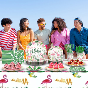 Hot Selling Modern Hawaiian Luau Party Supplies Flamingo <strong>Plates</strong> Napkins Set For Christmas Baby Shower Wedding Luncheon Dinner - Product Image 1