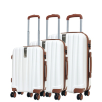 Ensemble de bagages de voyage d'affaires personnalisé en ABS et polyester, 3 pièces, avec serrure TSA et roulettes - valise en gros