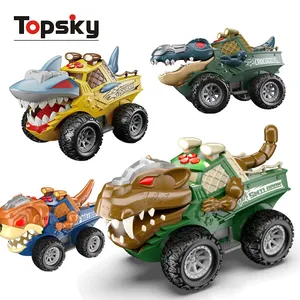 उच्च गुणवत्ता वाली जड़ता कार घर्षण पशु राक्षस ट्रक खिलौने इलेक्ट्रॉनिक डायकास्ट ट्रक वाहन बच्चों के लिए ध्वनि रोशनी के साथ खिलौने