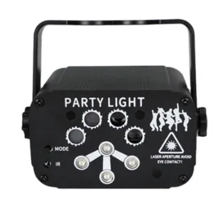 LED DJ Disco Lights 8 Beam 128 Patterns Laser Projector Light Room Decoration Stage Lighting Effect for Bar Club Party