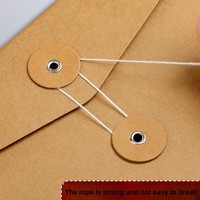 Carpeta de Papel Kraft Grueso Marrón A4/A5 de Gran Capacidad, con Cierre de Cordón Horizontal, Tamaño Personalizable, Impresión para Datos