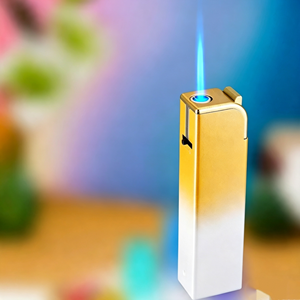 Encendedor de Butano Recargable USB de Metal Moderno con Acabado Brillante, Encendido por Presión, para Cigarrillos, Ideal para Viajes y Uso Diario - Product Image 5
