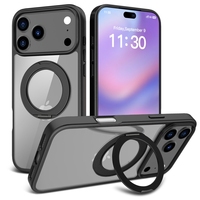 Étui magnétique mat transparent avec support rotatif pour iPhone 18 Pro Max 17 Pro Max 16 Pro 15 Pro Max 14 Pro 13 Pro 12 Pro