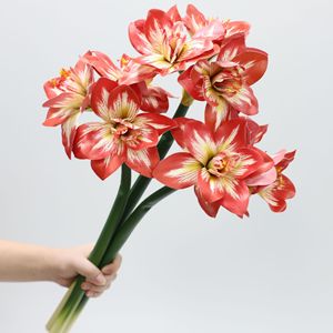 Flor de Amarilis de Tacto Real, Flor Artificial Hecha a Mano para Decoración del Hogar y el <span class=keywords><strong>Porche</strong></span>, para Ocasiones de Graduación - Product Image 2