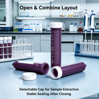 Tube de Centrifugation Stérile Jetable 50ml Marron Ambré avec Bouchon à Vis Gris en PP, Gradué, Conique, Résistant à la Lumière, Consommables de Laboratoire en PP en Gros