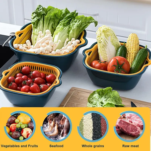 8 Pcs Double-Layer PP Strainer <strong>Basket</strong> Sets Multifunctional <strong>Dishwasher</strong> Safe Eco-Friendly Washing Drain <strong>Basket</strong> for Fruits - Product Image 5