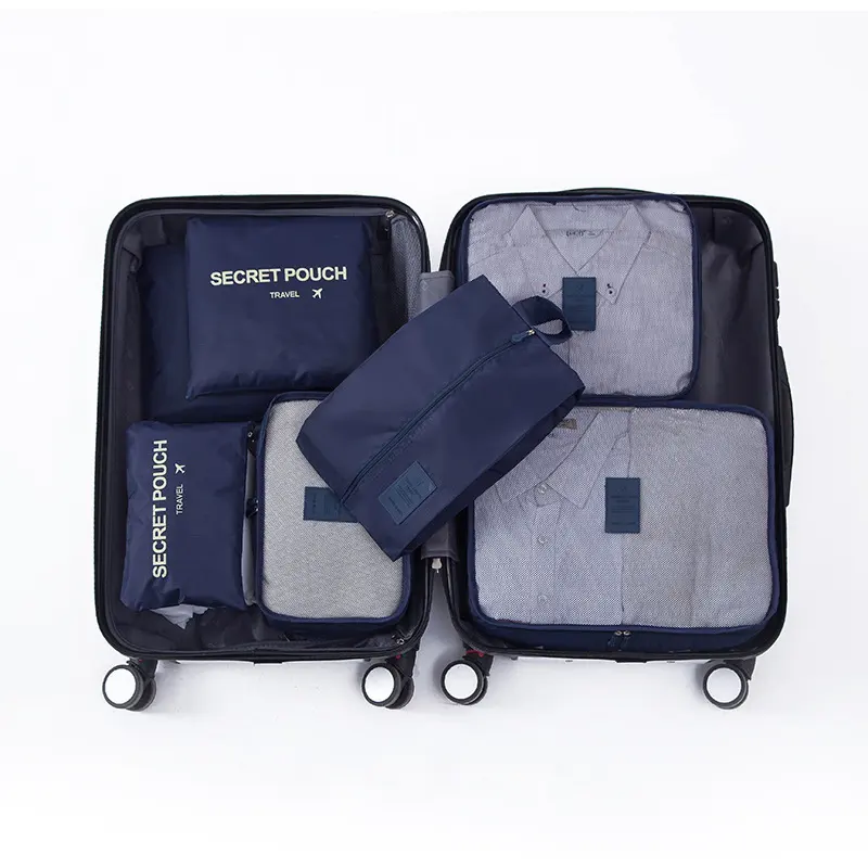 7 Set Travel Cubes Waterproof Mesh Durable Luggage Packing Organizers Shoe Bag 6 Set Packing Cubes