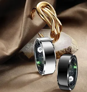 Kotak pengisi daya R6, cincin pintar NFC pelacak tidur cerdas Bluetooth Tasbih dengan Monitor kesehatan jari kualitas tinggi 2024 modis