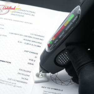 Diamante de Laboratorio Certificado IGI Goldleaf, Corte Brillante Redondo, 0.3CT 0.5CT 1CT 2CT 3CT D VVS VS HPHT CVD, Diamante Cultivado en Laboratorio - Product Image 3