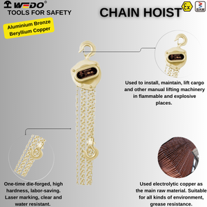WEDO BAM ATEX <span class=keywords><strong>FM</strong></span> Certificado Antichispas Aluminio Bronce Berilio Cobre <span class=keywords><strong>Cadena</strong></span> Polipasto - Product Image 4