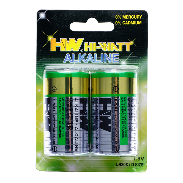 Wholesale HW OEM LR20 D Size Alkaline Battery 1.5V AM1 Cylindrical Dry Cell CE ROHS for Flashlight Gas Stove