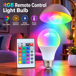 RGB LED Light <b>Bulb</b> E27 Remote Control Color Changing Smart Light <b>Bulb</b> 16 Colors Dimmable Decorative Mood Lamp - Product Image 1
