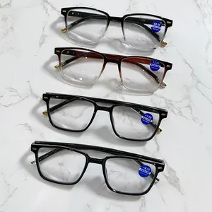 Óculos de leitura corretivo feminino, óculos para presbiopia com filtro azul, aro azul 1208, venda por atacado, 250