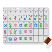 Permainan Papan Mahjong Eksklusif Stok AS Lokal, 160 Ubin Berat dalam Kotak Aluminium Kokoh untuk Permainan Papan Klasik, Dapat Dikirim