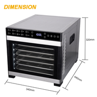 RVS Hoog Rendement Voedseldehydrator Machine 7 Bakken Touchscreen Fruit- en Groentedroger Vlees- en Zeevruchten Dehydrator
