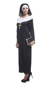 Disfraz de <span class=keywords><strong>monja</strong></span> de Halloween para mujer, faldas largas negras ajustadas sexis para <span class=keywords><strong>monja</strong></span>, disfraces de Halloween, Cosplay - Product Image 4