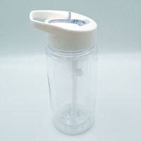 Gobelet en acrylique pré-percé Rts 10oz à double paroi pour enfants avec trou et bouchon, tasse en plastique effet globe de neige