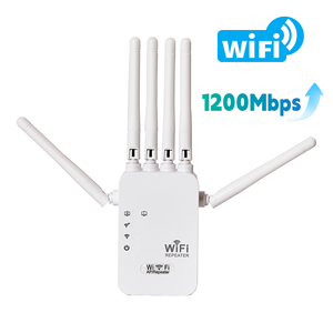 Répéteur WiFi intérieur HK Esin 1200 Mbps 802.11 B/G/N Couverture 50-100 m² 4 antennes Répéteur mobile WIFI 6 - Product Image 1