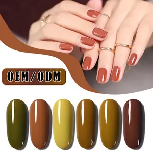 Custom logo hema free vegan 15ml nail gel korean japanese soak off macaron jelly uv gel polish set